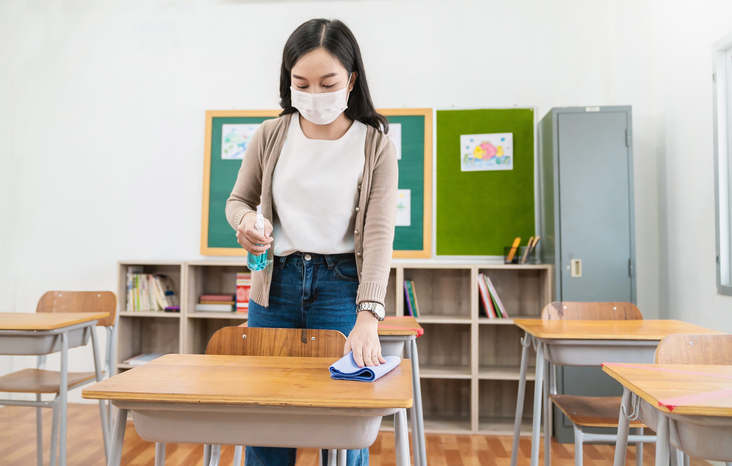 How can schools involve students in the cleaning process?
